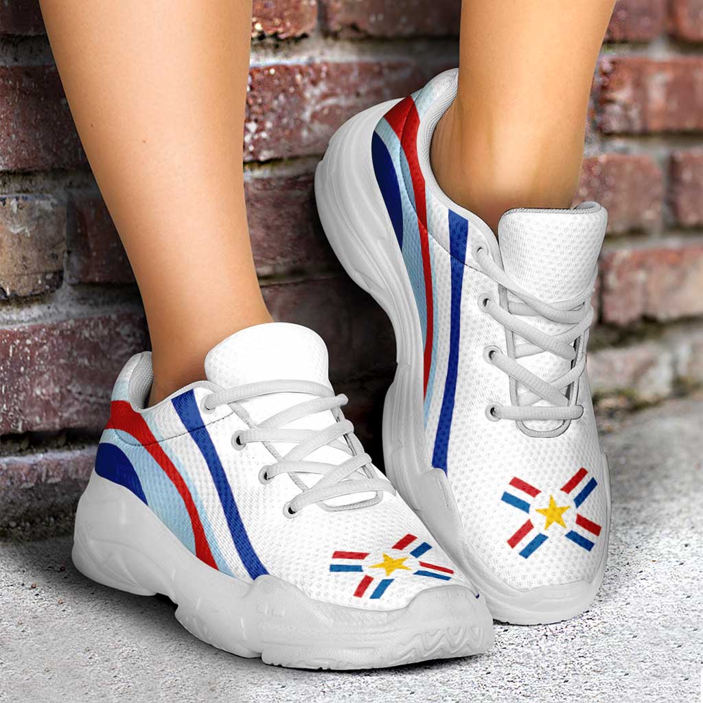Paraguay Football Chunky Sneakers Flag-Inspired Curve Style