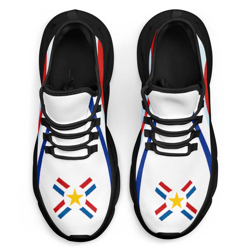 Paraguay Football Clunky Sneakers Flag-Inspired Curve Style