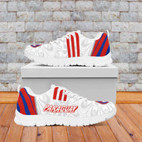 Paraguay Football Sneakers Stripes Typography With Nanduti Flower Patterns