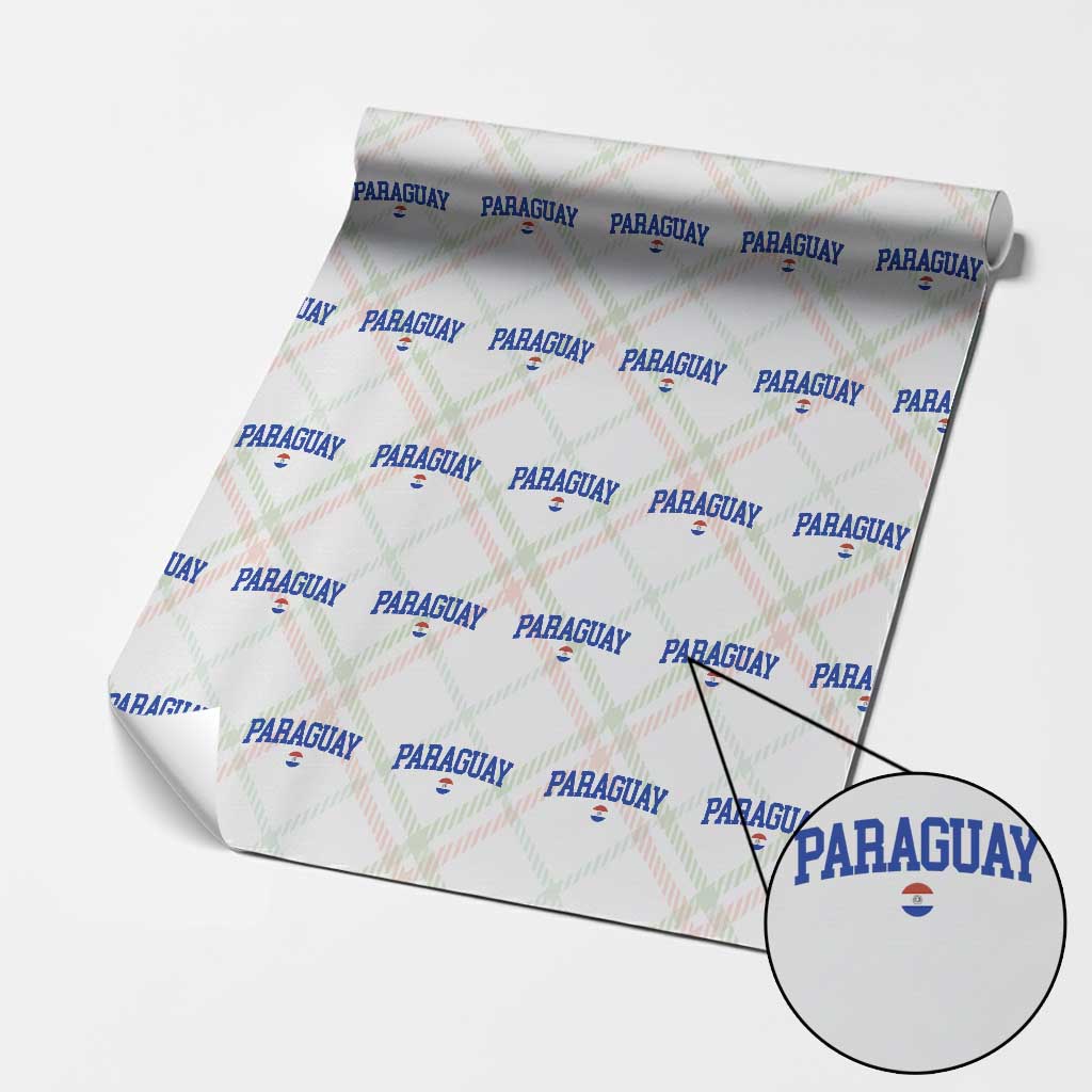 Paraguay Patriotic Flag Wrapping Paper Roll Soccer Fan Vintage Varsity Sports National Pride Graphic