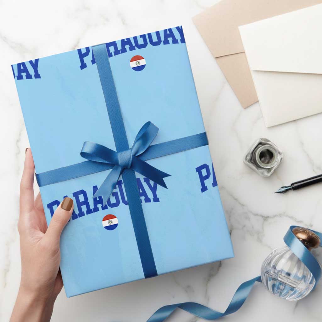 Paraguay Patriotic Flag Wrapping Paper Roll Soccer Fan Vintage Varsity Sports National Pride Graphic