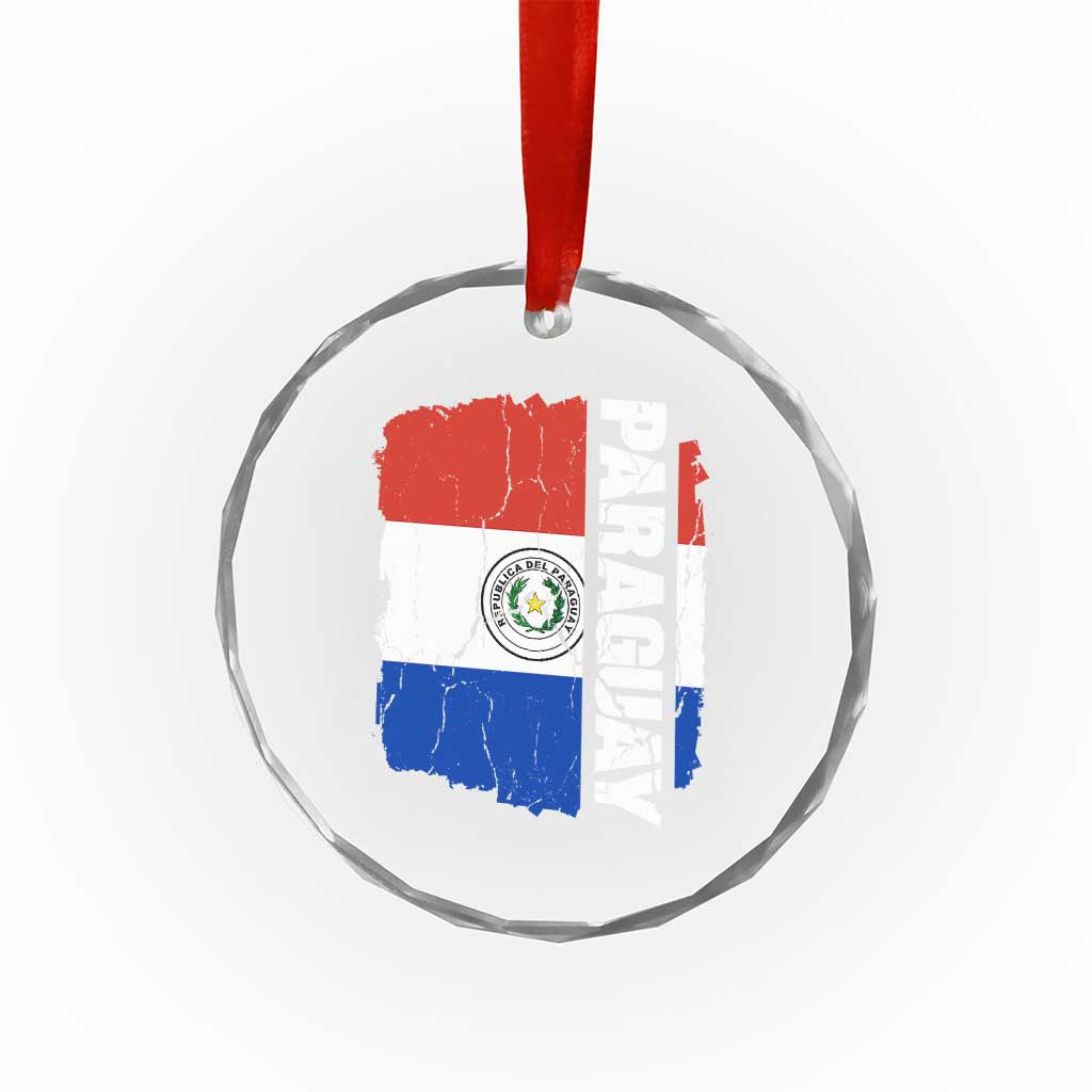 Paraguay Proud Roots Vintage Paraguaya Flag Heritage Pride Crystal Glass Ornament
