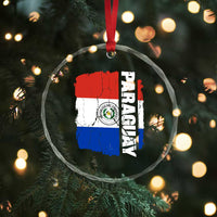 Paraguay Proud Roots Vintage Paraguaya Flag Heritage Pride Crystal Glass Ornament