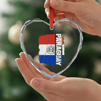 Paraguay Proud Roots Vintage Paraguaya Flag Heritage Pride Heart Crystal Glass Ornament