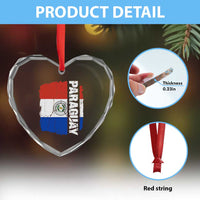 Paraguay Proud Roots Vintage Paraguaya Flag Heritage Pride Heart Crystal Glass Ornament