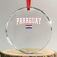 Paraguay Retro Athletic Varsity Style Crystal Glass Ornament Paraguaya Flag Country Pride Heritage