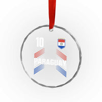 Paraguay Soccer Sports Graphic Number 10 Jersey Style Crystal Glass Ornament Proud Paraguayan Football Fans Game Day Pride