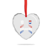 Paraguay Soccer Sports Graphic Number 10 Jersey Style Heart Crystal Glass Ornament Proud Paraguayan Football Fans Game Day Pride