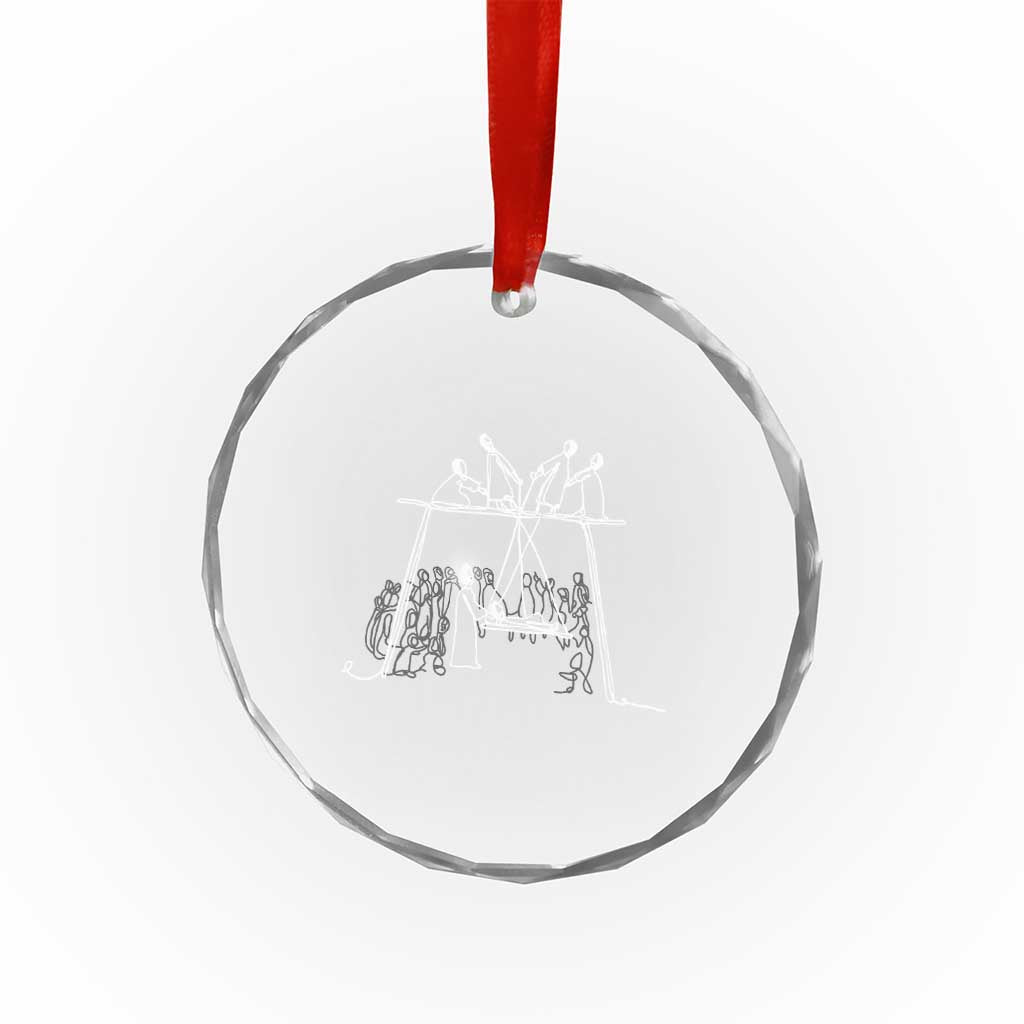 Paralyzed Man Christian Religious Jesus Healing Crystal Glass Ornament - Wonder Print Shop