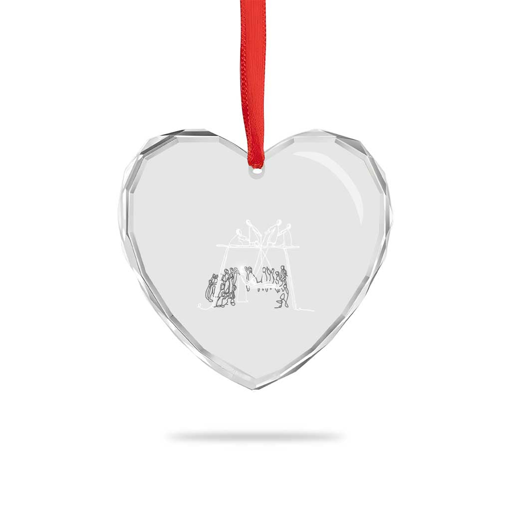 Paralyzed Man Christian Religious Jesus Healing Heart Crystal Glass Ornament - Wonder Print Shop
