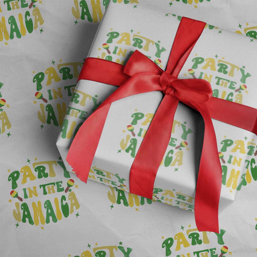 Party in The Jamaica Wrapping Paper Roll Funny Jamaican Independence Day - Wonder Print Shop
