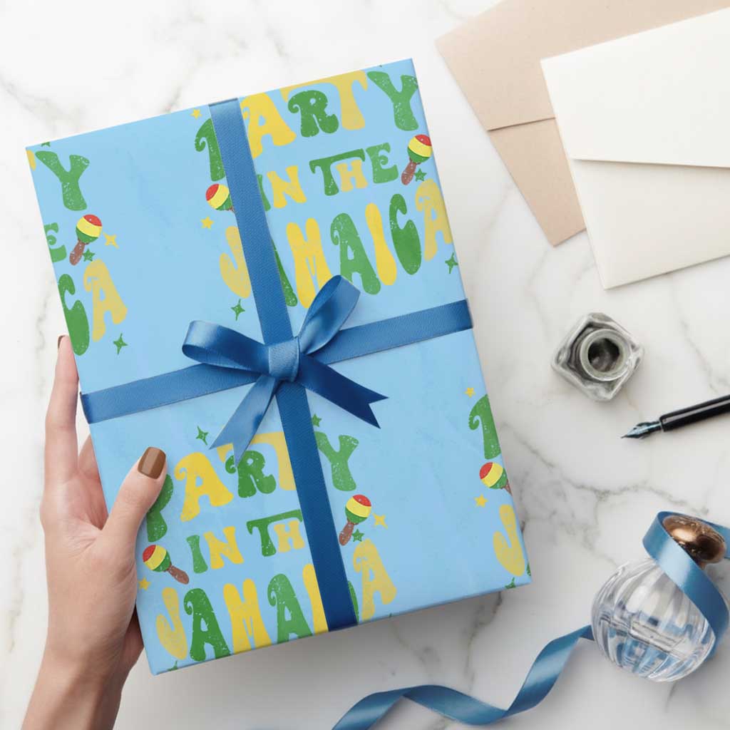 Party in The Jamaica Wrapping Paper Roll Funny Jamaican Independence Day - Wonder Print Shop