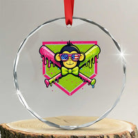 Party Monkey Baseball Drip Funny Animals Lover Crystal Glass Ornament