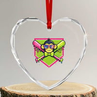 Party Monkey Baseball Drip Funny Animals Lover Heart Crystal Glass Ornament