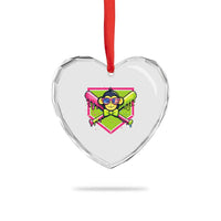 Party Monkey Baseball Drip Funny Animals Lover Heart Crystal Glass Ornament