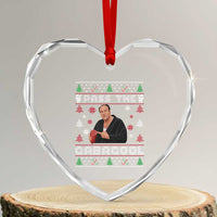 Pass The Gabagool Ugly Christmas Heart Crystal Glass Ornament Retro TV Show Funny - Wonder Print Shop