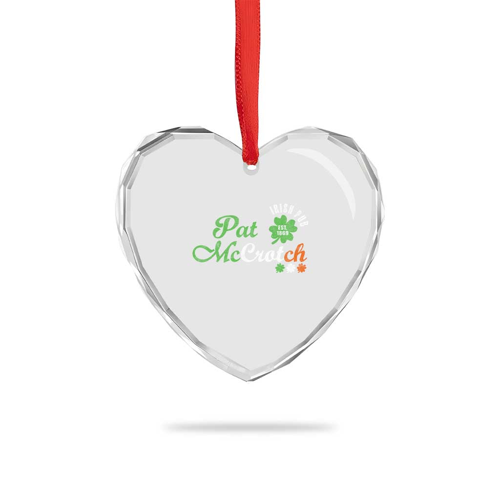 Pat McCrotch Irish Pub Heart Crystal Glass Ornament St Patricks Day Drinking Humor