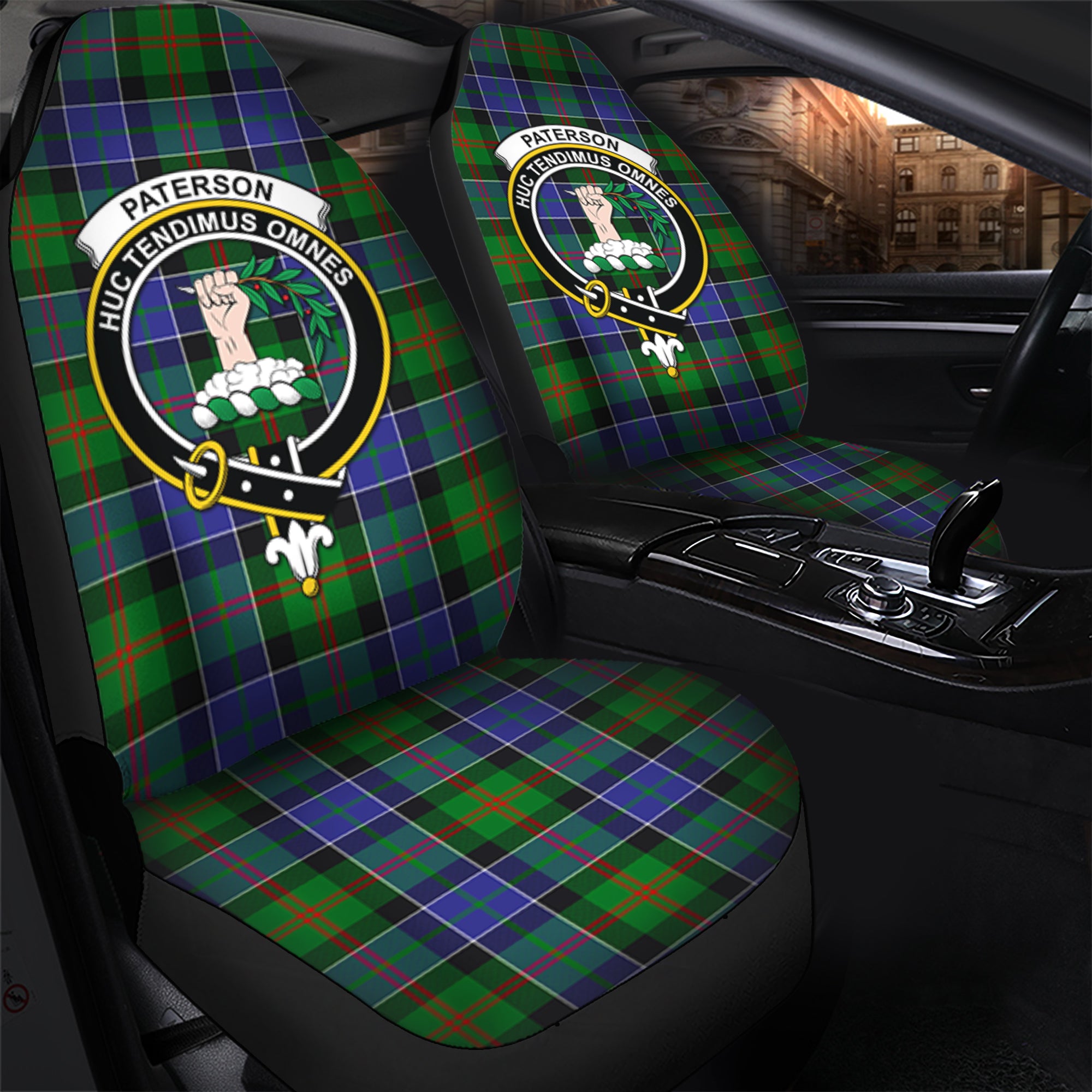 Paterson Clan Tartan Car Seat Cover, Family Crest Tartan Seat Cover TS23