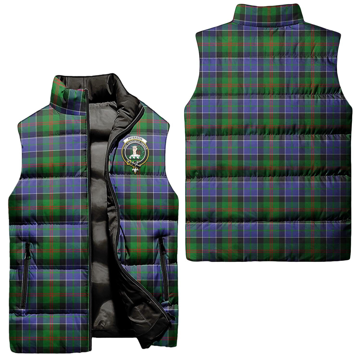paterson-clan-puffer-vest-family-crest-plaid-sleeveless-down-jacket