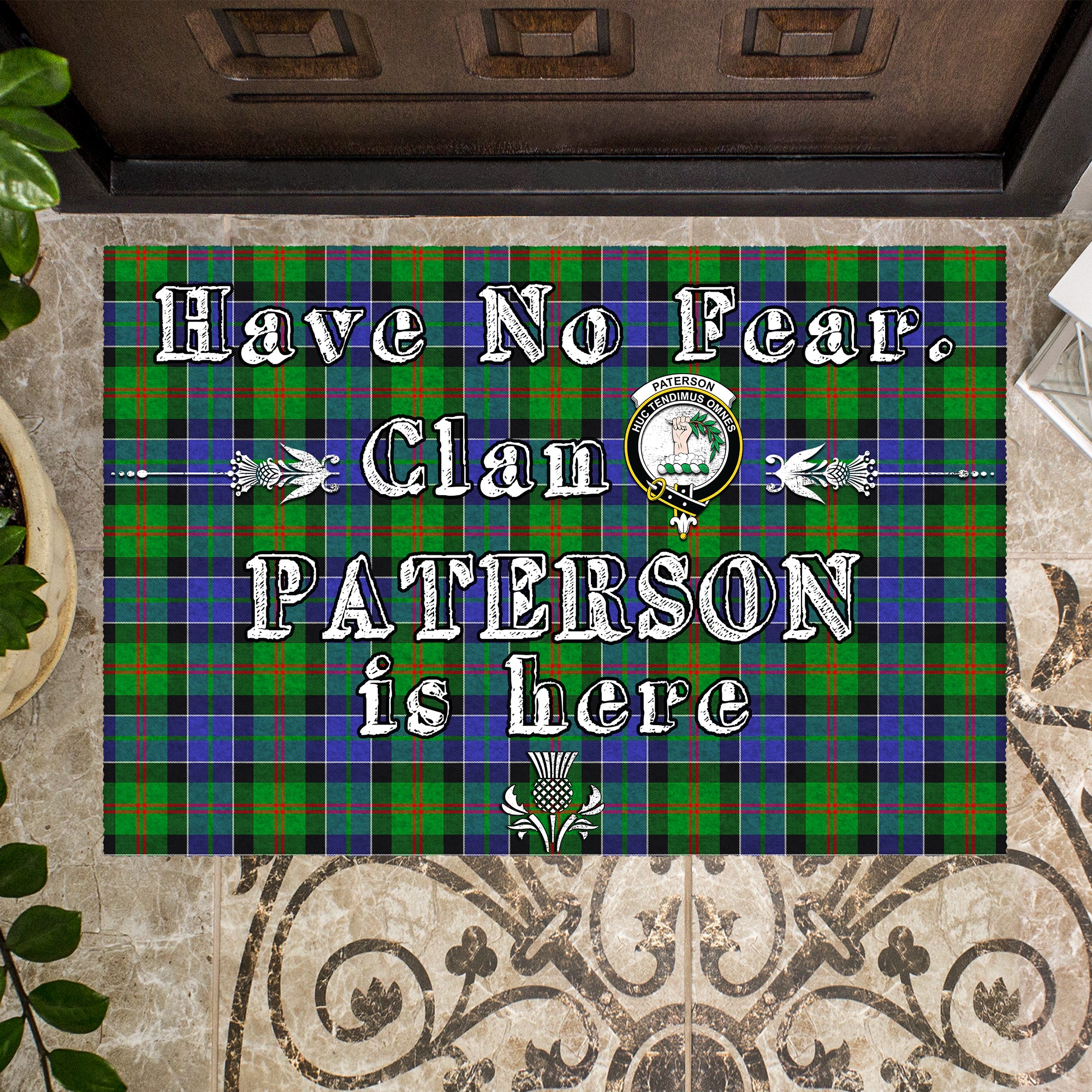 paterson-clan-tartan-door-mat-family-crest-have-no-fear-tartan-door-mat