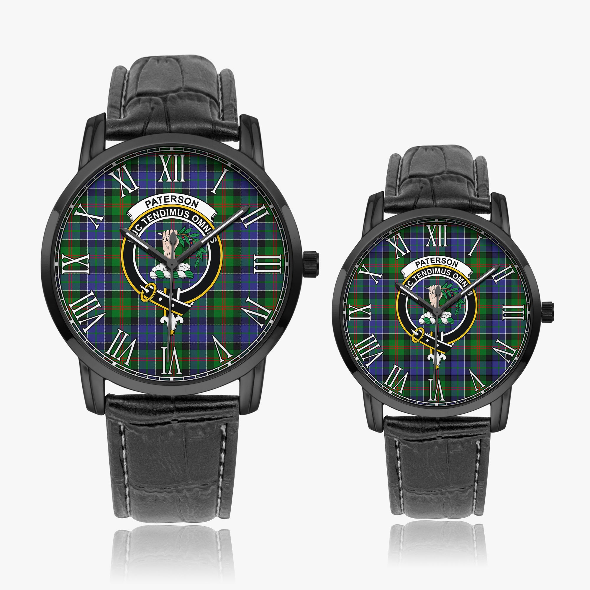 paterson-family-crest-quartz-watch-with-leather-strap-tartan-instafamous-quartz-leather-strap-watch