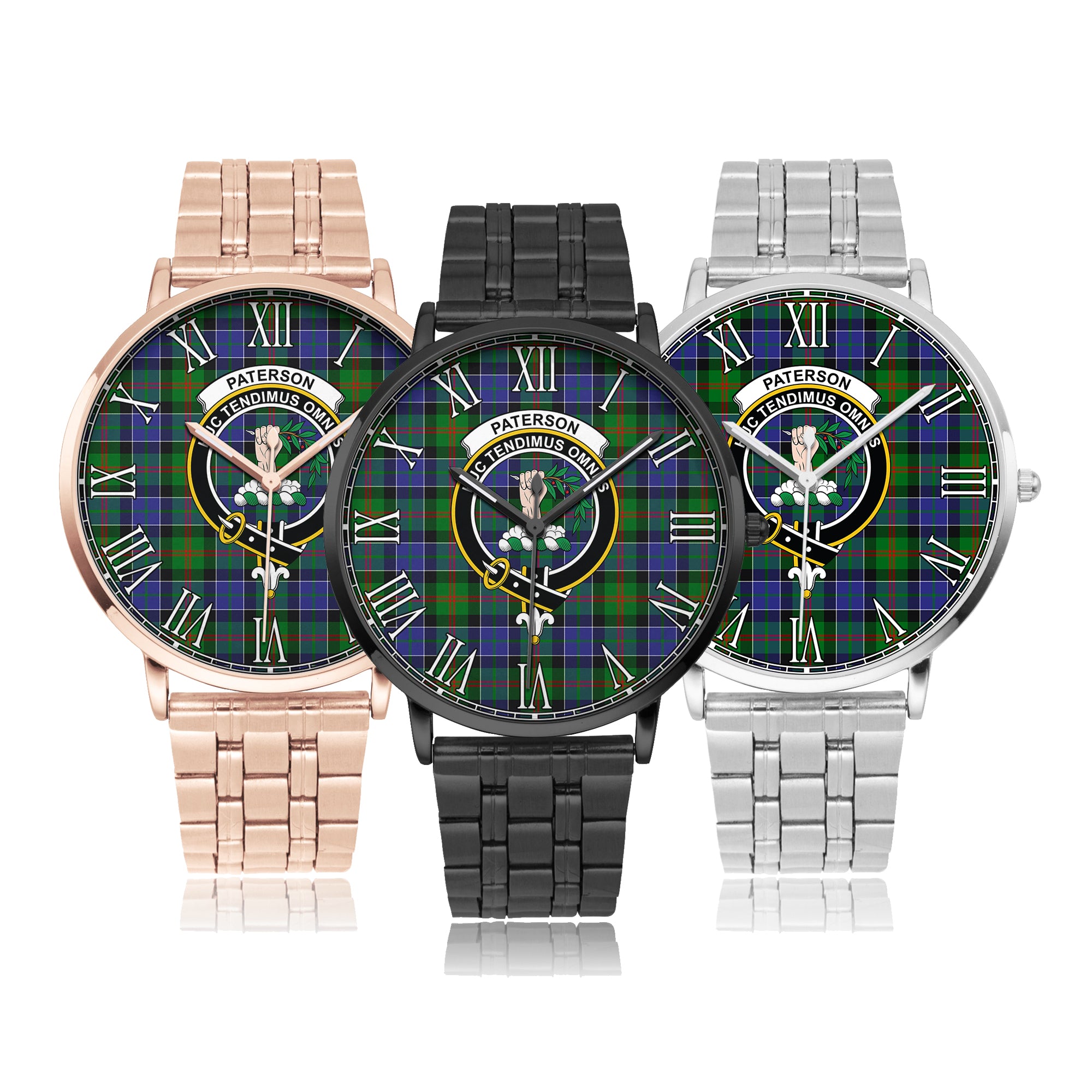 paterson-family-crest-quartz-watch-with-stainless-steel-trap-tartan-instafamous-quartz-stainless-steel-watch