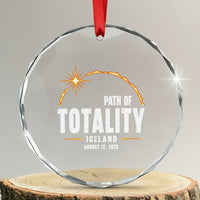 Path of Totality Iceland August 12 2026 Crystal Glass Ornament Total Solar Eclipse Astronomy Travel Gift