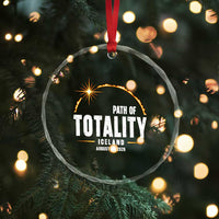 Path of Totality Iceland August 12 2026 Crystal Glass Ornament Total Solar Eclipse Astronomy Travel Gift