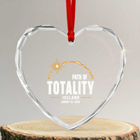 Path of Totality Iceland August 12 2026 Heart Crystal Glass Ornament Total Solar Eclipse Astronomy Travel Gift