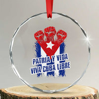 Patria y Vida Cuba Libre Crystal Glass Ornament Cuba Flag Fist Freedom Movement