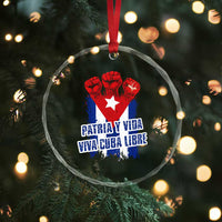 Patria y Vida Cuba Libre Crystal Glass Ornament Cuba Flag Fist Freedom Movement