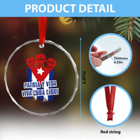 Patria y Vida Cuba Libre Crystal Glass Ornament Cuba Flag Fist Freedom Movement