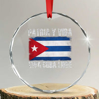 Patria y Vida Cuba Libre Crystal Glass Ornament Freedom Patriotic Cuban Flag