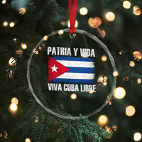 Patria y Vida Cuba Libre Crystal Glass Ornament Freedom Patriotic Cuban Flag