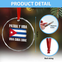 Patria y Vida Cuba Libre Crystal Glass Ornament Freedom Patriotic Cuban Flag