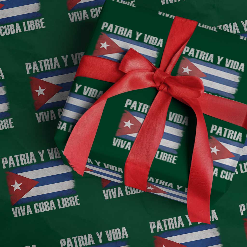 Patria y Vida Cuba Libre Wrapping Paper Roll Freedom Patriotic Cuban Flag