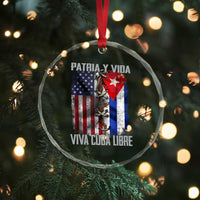 Patria y Vida Cuba Libre Freedom Crystal Glass Ornament Cuban Pride Independence USA Cuba Flag