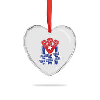 Patria y Vida Cuba Libre Heart Crystal Glass Ornament Cuba Flag Fist Freedom Movement