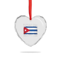 Patria y Vida Cuba Libre Heart Crystal Glass Ornament Freedom Patriotic Cuban Flag