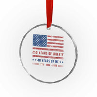 Patriotic 40th Birthday USA 250th Anniversary Crystal Glass Ornament 250 Years of Liberty 1986 40 Year Old Gift