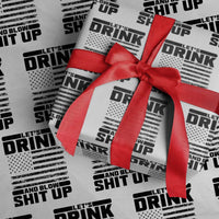 Patriotic 4th of July Fireworks Funny Drinking Party Wrapping Paper Roll Let's Drink And Blow Shit Up Gag Gift