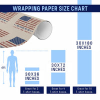 Patriotic 60th Birthday USA 250th Anniversary Wrapping Paper Roll 250 Years of Liberty 1966 60 Year Old Gift