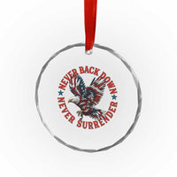 Patriotic American Eagle Graphic Crystal Glass Ornament Never Back Down Never Surrender Memorial for Freedom Fighters TS02