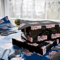 Patriotic American Flag Bow Wrapping Paper Roll Gift For Women