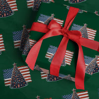 Patriotic American Flag Christmas Wrapping Paper Roll - Wonder Print Shop