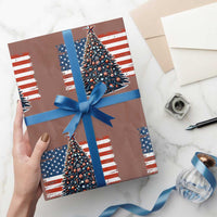 Patriotic American Flag Christmas Wrapping Paper Roll - Wonder Print Shop