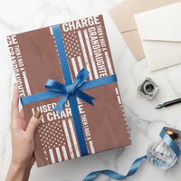 Patriotic American Flag Grandfather Pride Wrapping Paper Roll I Used To Be In Charge Granddaughter Funny Grandpas Girls Distressed USA Style
