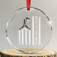 Patriotic American Pride Astronaut Lunar Mission Crystal Glass Ornament Back To The Moon