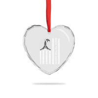 Patriotic American Pride Astronaut Lunar Mission Heart Crystal Glass Ornament Back To The Moon