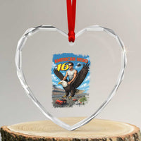 Patriotic Americanana Speed Legend 16 Tribute Heart Crystal Glass Ornament American Hero Bald Eagle Speedway Memorial - Wonder Print Shop